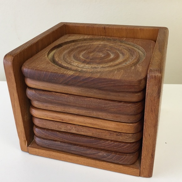 MidCentury GOODWOOD Thai Teak Wood Coaster Caddy